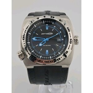 Arnette Mens Quartz Dive Style Watch 43mm Black Dial Date AR 02403 - New Battery